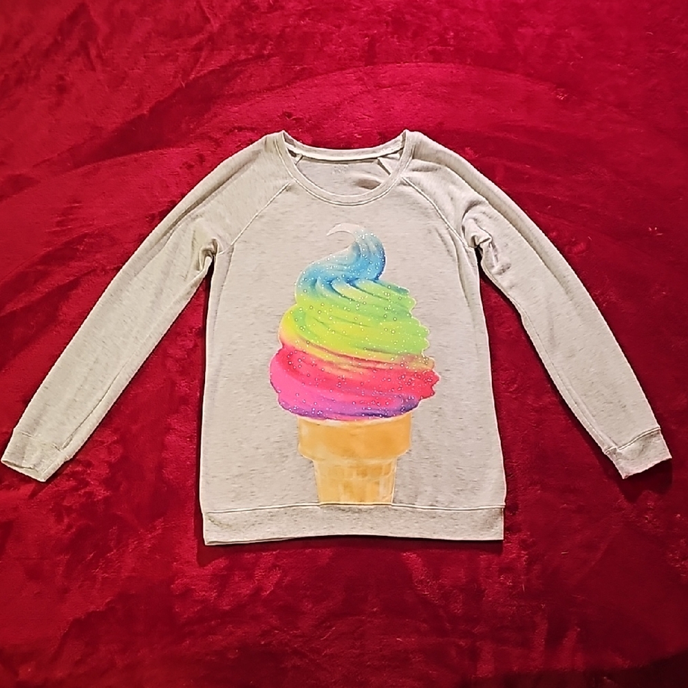 Kids Ice Cream Graphic Sweatshirt - Gray size XXL